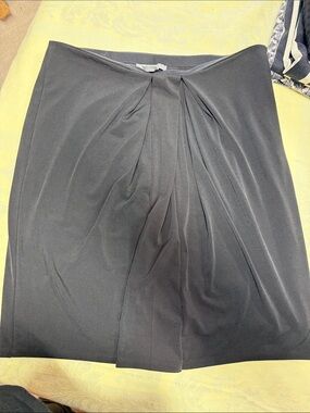 Ann Taylor Black A-Line Skirt with Front Pleat Accent